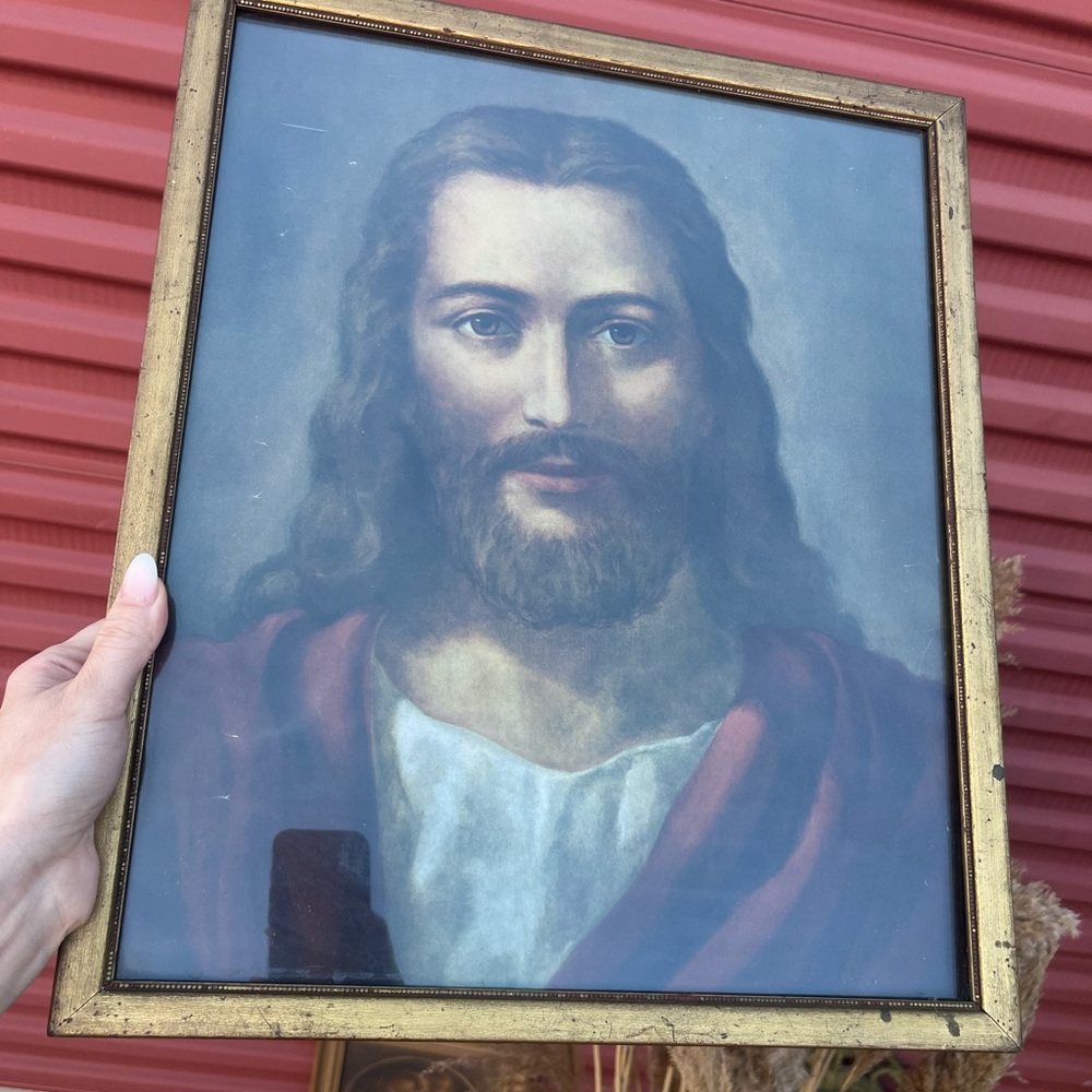 Antique Jesus Print Picture Art Decor